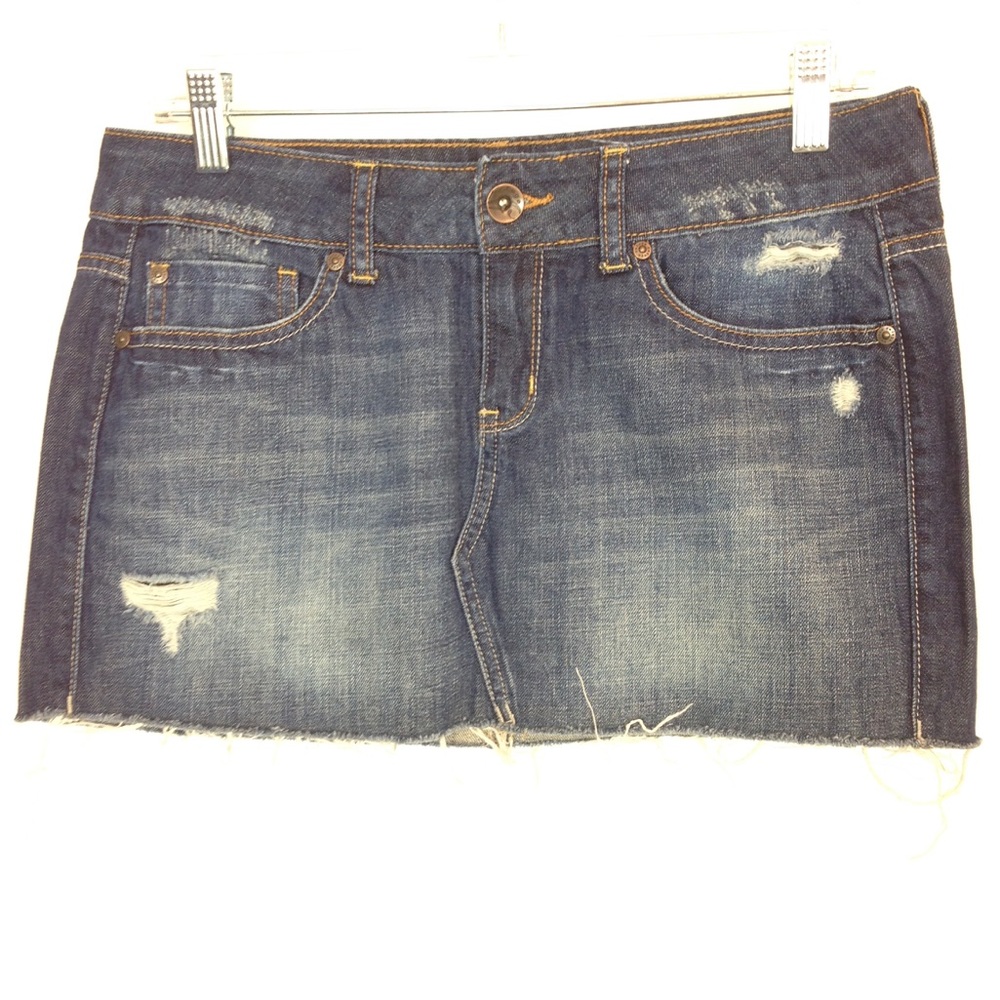 Refuge Distressed Mini Skirt